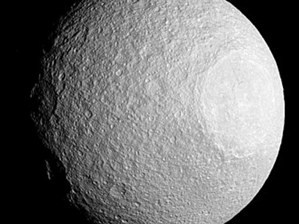 Tethys as imaged by Cassini on 11 April 2015
